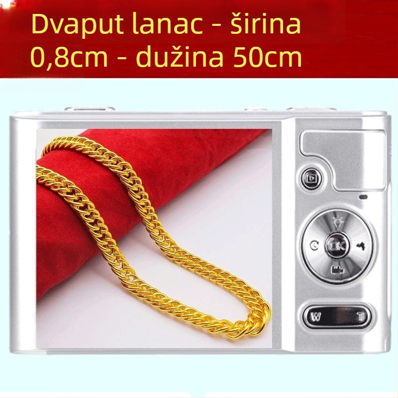 Pet dijelni set ogrlice s lancem tipa horse whip i privjeskom od legure, ručna izrada, unisex