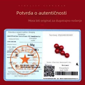 Narukvica od cinnabar-a – prirodna, unisex, okrugla, polirana, prilagodljiva