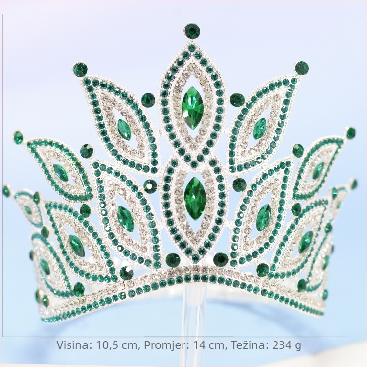 Dodatak za glavu – kruna od legure, etnički stil, ženski, bijeli rhinestones, elektroplatiranje