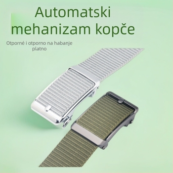 Modni platneni taktički pojas s automatskom kopčom, casual najlonski pleteni pojas za mlade muškarce i studente