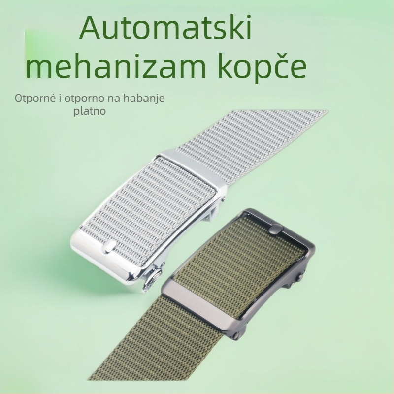 Modni platneni taktički pojas s automatskom kopčom, casual najlonski pleteni pojas za mlade muškarce i studente