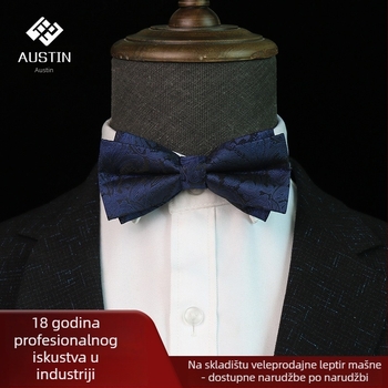 Pointed Jacquard leptir-mašna, Poliester, Uzorak: Solid, Unisex, Neovisna ambalaža