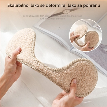 Earmuffs od granuliranog kašmira, unisex, jesen-zima, vanjska upotreba, stražnje nošenje, monocromatski uzorak