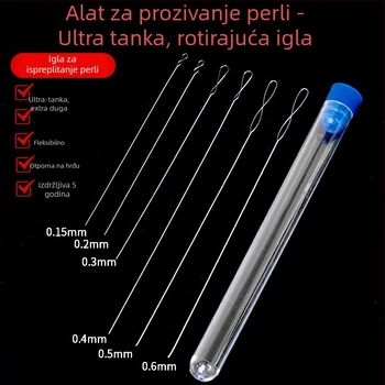 Aifsa igla za perle — duga uvijena igla za perle i kristale, ručno izrađen set alata za provlačenje niti