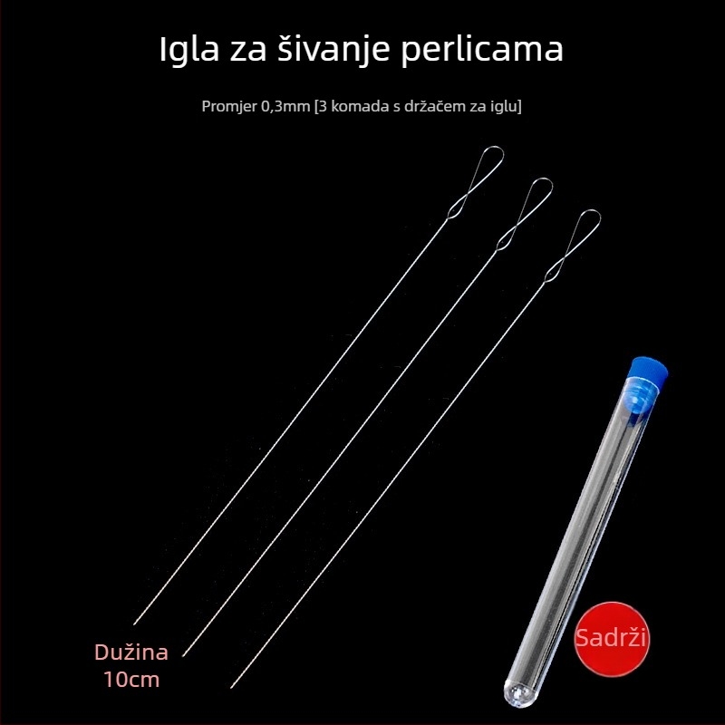 Aifsa igla za perle — duga uvijena igla za perle i kristale, ručno izrađen set alata za provlačenje niti