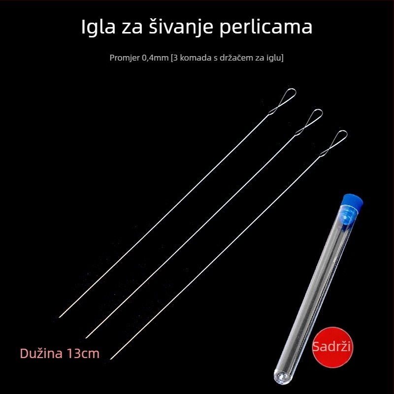 Aifsa igla za perle — duga uvijena igla za perle i kristale, ručno izrađen set alata za provlačenje niti