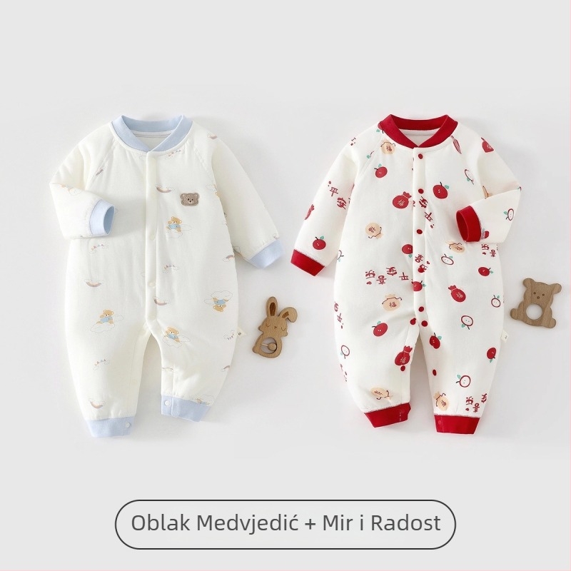Jingqi Topli romper za novorođenčad, jesen–zima, bez čvrstih šavova, unisex