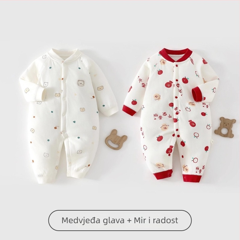 Jingqi Topli romper za novorođenčad, jesen–zima, bez čvrstih šavova, unisex