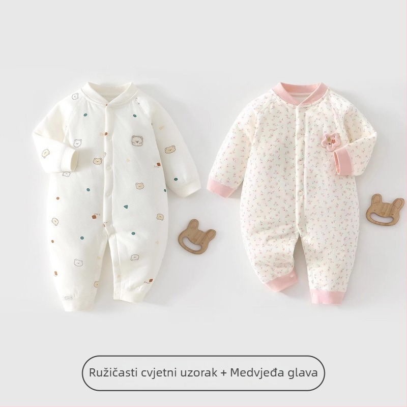 Jingqi Topli romper za novorođenčad, jesen–zima, bez čvrstih šavova, unisex