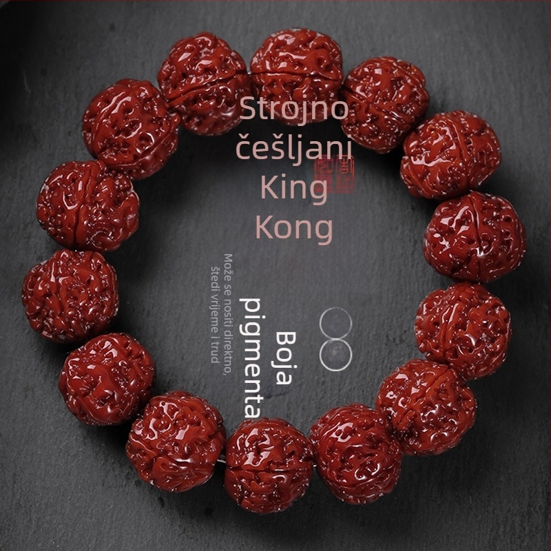 Bodhi narukvica od Rudraksha, kineskog stila, polirana izrada, zimsko izdanje 2024, idealan dar