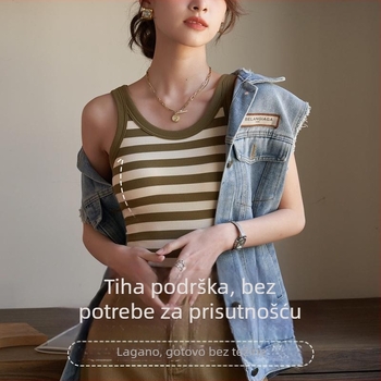 Ženski kamizol za ljeto, unutarnja nošnja od modalnog vlakna, 90–95% modal vlakna, jednobojna, stil Fresh and Sweet