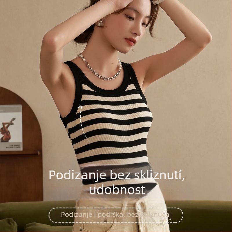 Ženski kamizol za ljeto, unutarnja nošnja od modalnog vlakna, 90–95% modal vlakna, jednobojna, stil Fresh and Sweet