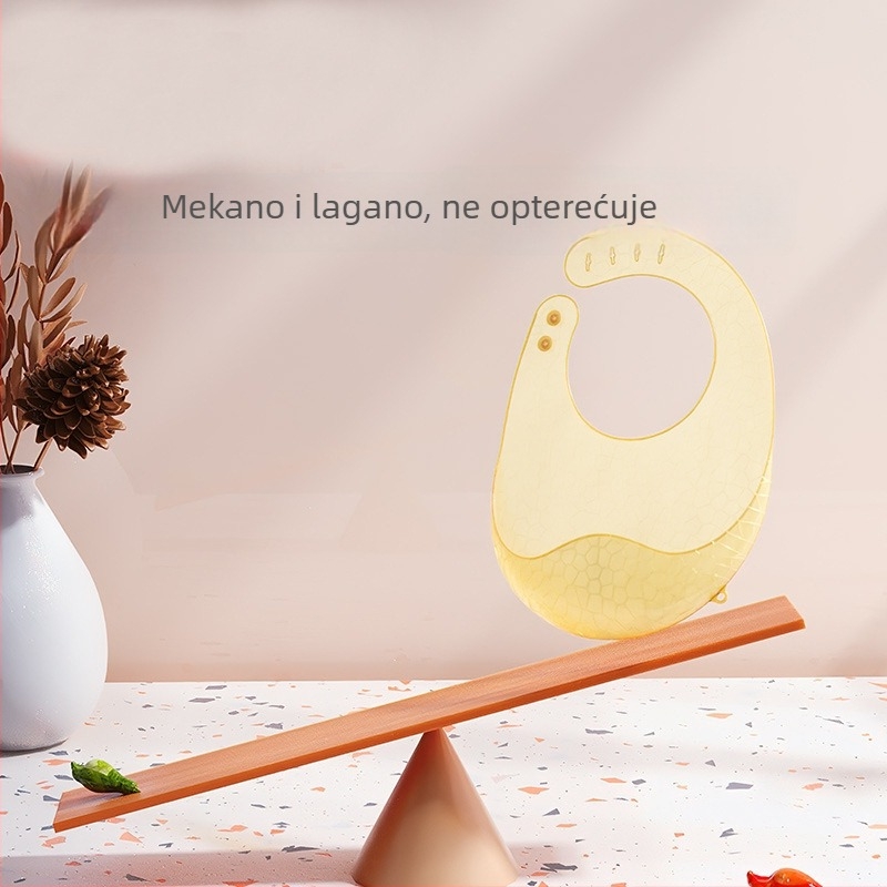 Silikonska dječja pregača za hranjenje – vodonepropusna, izuzetno mekana, s crtić motivom, za ranu dob (1–3 godine)