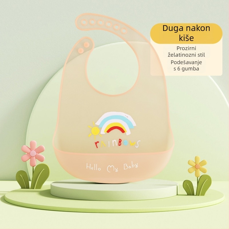 Silikonski ubrus za hranjenje djece, crtani uzorak, vodootporan i lagan, za uzrast 0-6 godina