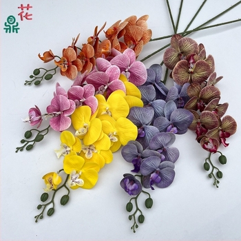 Svilen Phalaenopsis orhideja — 3D studijske rekvizite za fotografiranje, stiliziranje i reljefni završetak, kućna dekoracija