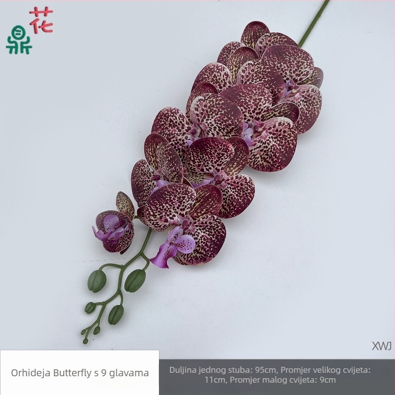 Svilen Phalaenopsis orhideja — 3D studijske rekvizite za fotografiranje, stiliziranje i reljefni završetak, kućna dekoracija