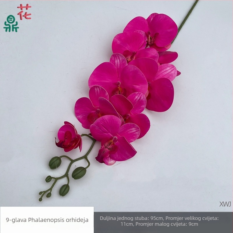 Svilen Phalaenopsis orhideja — 3D studijske rekvizite za fotografiranje, stiliziranje i reljefni završetak, kućna dekoracija