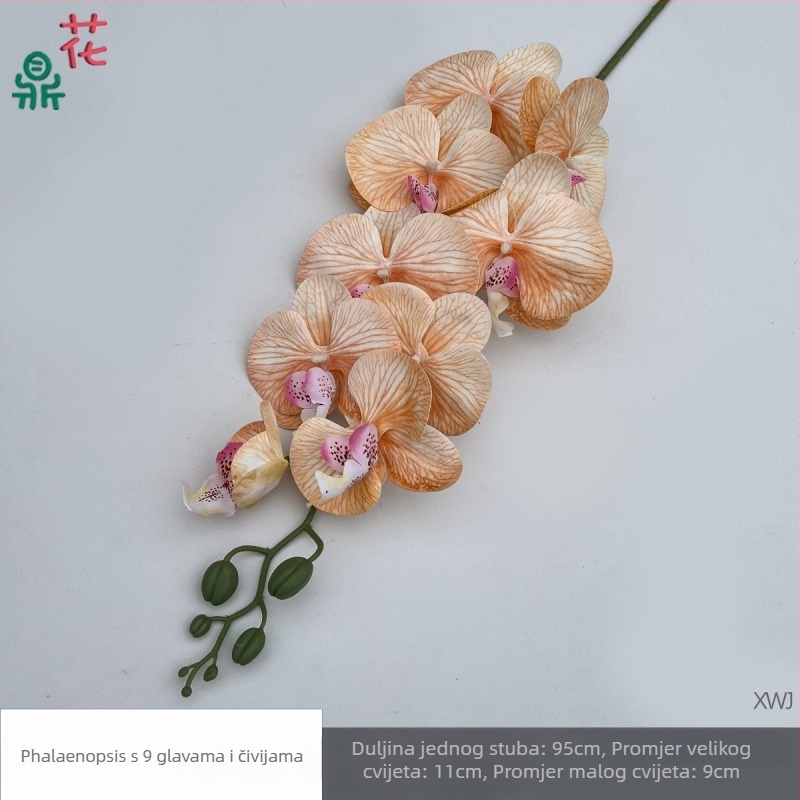 Svilen Phalaenopsis orhideja — 3D studijske rekvizite za fotografiranje, stiliziranje i reljefni završetak, kućna dekoracija