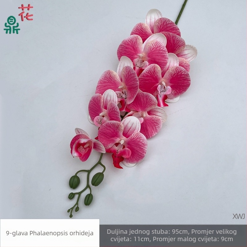 Svilen Phalaenopsis orhideja — 3D studijske rekvizite za fotografiranje, stiliziranje i reljefni završetak, kućna dekoracija