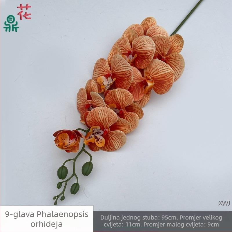 Svilen Phalaenopsis orhideja — 3D studijske rekvizite za fotografiranje, stiliziranje i reljefni završetak, kućna dekoracija