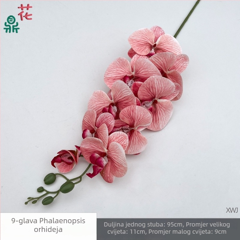 Svilen Phalaenopsis orhideja — 3D studijske rekvizite za fotografiranje, stiliziranje i reljefni završetak, kućna dekoracija