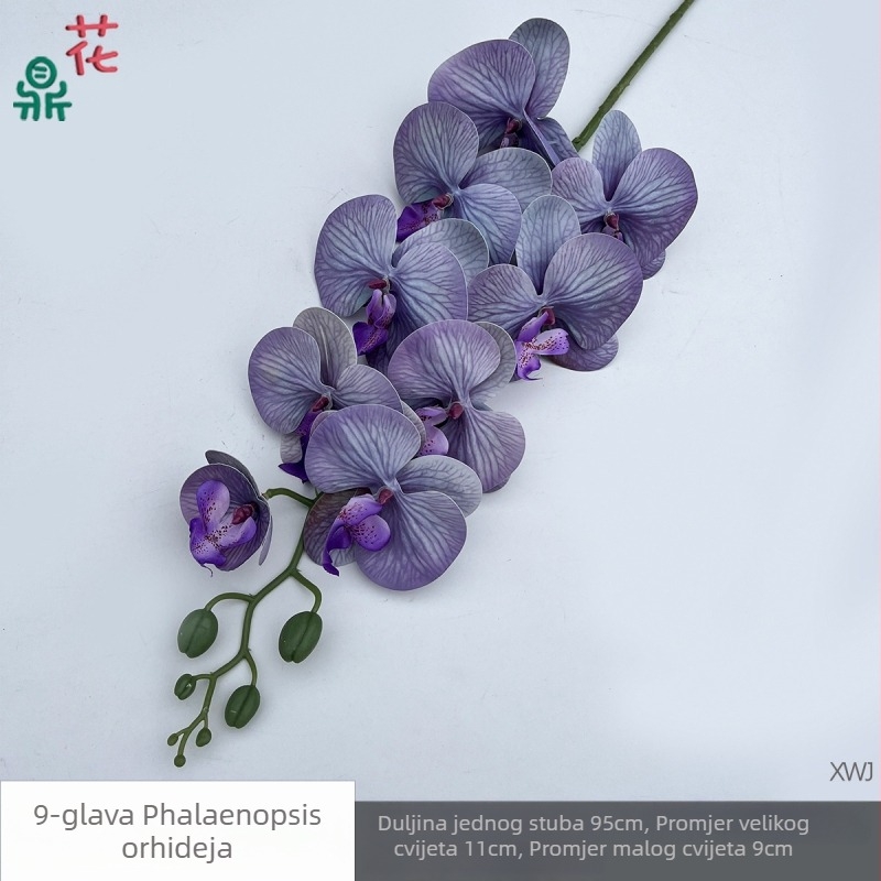 Svilen Phalaenopsis orhideja — 3D studijske rekvizite za fotografiranje, stiliziranje i reljefni završetak, kućna dekoracija