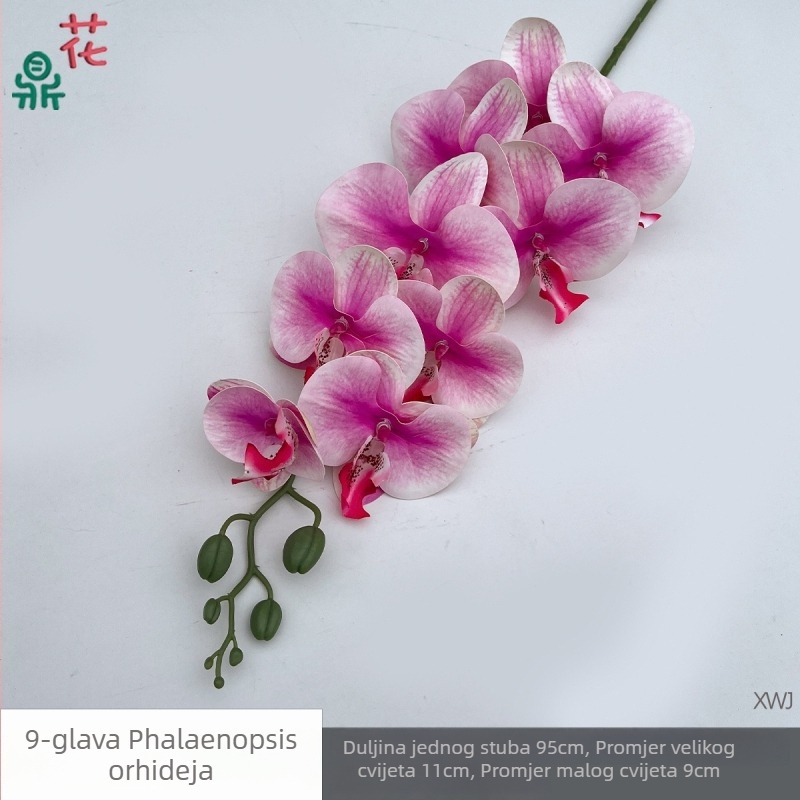 Svilen Phalaenopsis orhideja — 3D studijske rekvizite za fotografiranje, stiliziranje i reljefni završetak, kućna dekoracija