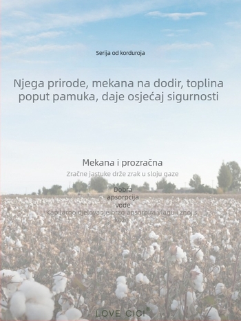 Dječji salivni ručnik i bib; šestoslojna pamučna tkanina, 360° rotirajući dizajn, crtani print latica, gazasta tkanina; pogodno za dob 0–6 godina