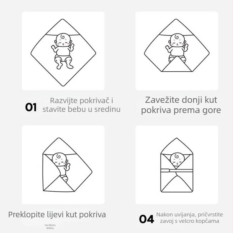 Zavijanje deka za novorođenče - čista pamuk, Space Cotton punjenje, trostruki sloj topline, crtani uzorak, Sigurnosna klasa A