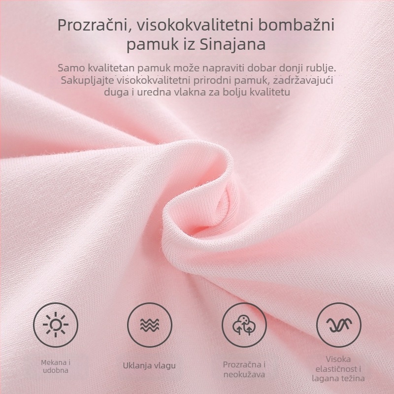 Djevojački pamučni top s tankim modeliranim košaricama, puna košarica, prozračan, bez čeličnog obruča