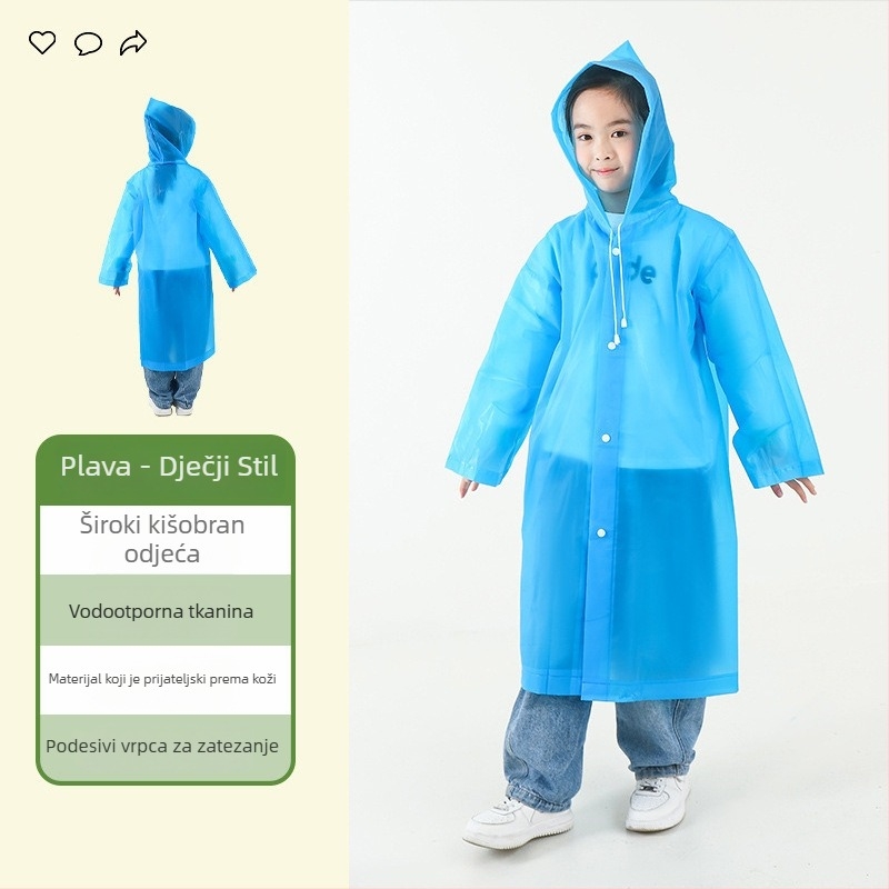 Rafting kišni pončo za odrasle s potpunim pokrivanjem tijela i zaštitom stopala, EVA tkanina, višekratna upotreba, PVC vodootporni sloj