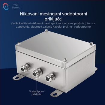 Vanjska kutija za terminal od nehrđajućeg čelika, vodootporna kutija za kabelske razdiobe, 4 kruga, 5 redova prekidača, IP65, viseći montažni