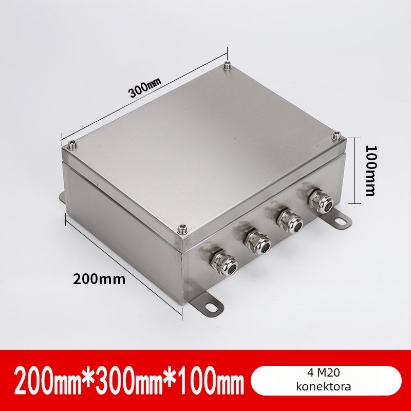 Vanjska kutija za terminal od nehrđajućeg čelika, vodootporna kutija za kabelske razdiobe, 4 kruga, 5 redova prekidača, IP65, viseći montažni