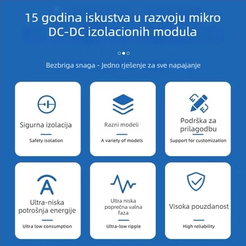 Izolirani napajajući modul A0505S/0512S/0524S-1WR2/1WR3/2WR3, 5V na 5V, za 3C digitalne primjene