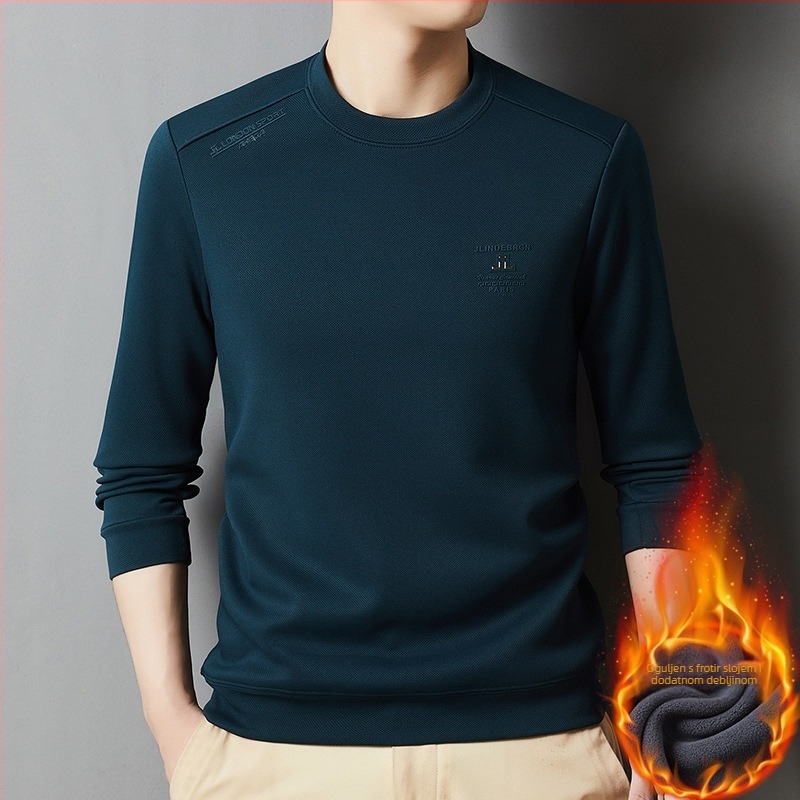 Muški lagani dugi rukav s tiskom, sweatshirt s okruglim izrezom, opuštenog kroja, 95% poliester / 5% spandeks, tanak materijal, jesen 2024