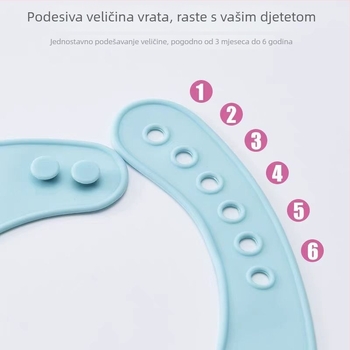 Silikonski dječji bib, za uzrast 1-3 godina, unisex, vodootporan i otporan na mrlje, uzorak crtani/abstrakt