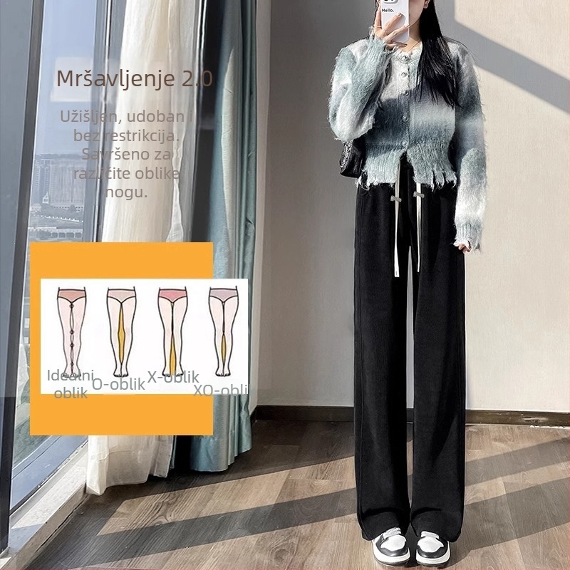 Trudničke hlače, široki kroj, visoki struk, pamuk-poliester tkanina 90–95% poliester, podrška trbuhu, proljeće/jesen