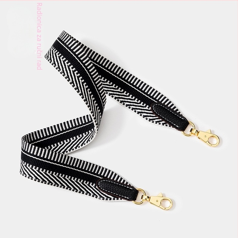 Torba preko ramena s H-stilom remena, dizajn za smanjenje opterećenja, poliester, prugasti uzorak