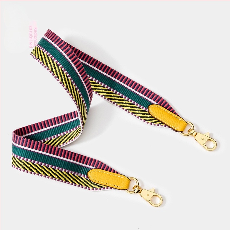 Torba preko ramena s H-stilom remena, dizajn za smanjenje opterećenja, poliester, prugasti uzorak