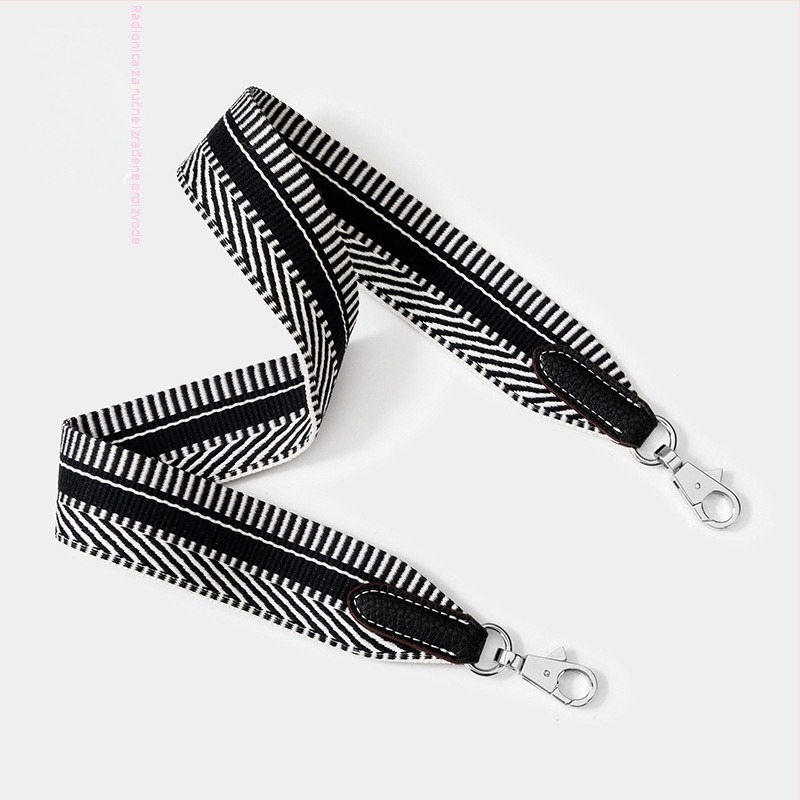 Torba preko ramena s H-stilom remena, dizajn za smanjenje opterećenja, poliester, prugasti uzorak