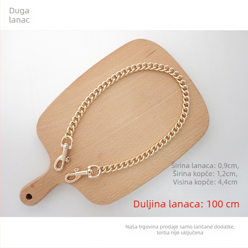 Corduroy naramenica za torbu s ručno izrađenim lančanim dodacima