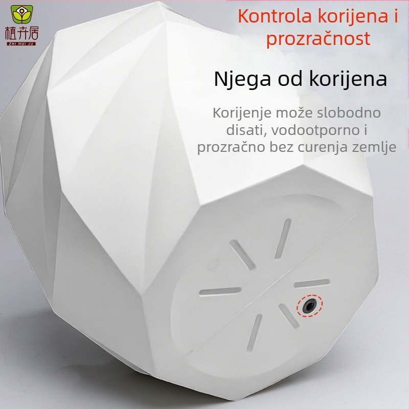 Kvetinac od smole, romboidnog oblika, podni stalak, nordijski minimalistički stil