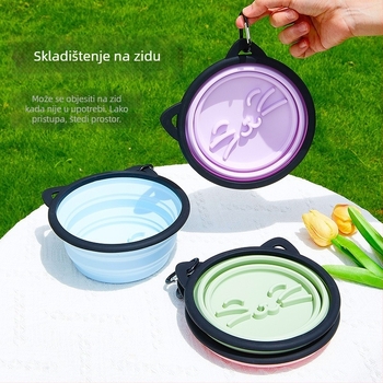 Integrirano dvostruko silikonsko posudje za kućne ljubimce – ekološki silikon, dvije zdjele od 350 ml svaka, privatna marka dostupna