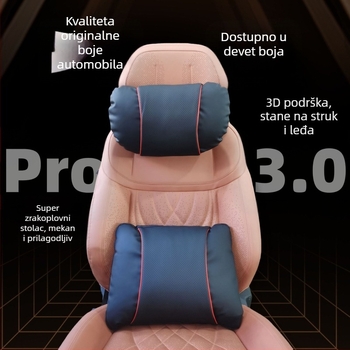 Auto jastučnica za naslon glave s Nappa kožom, punilo od cloud pamuka, univerzalna prilagodba, prilagodljivo