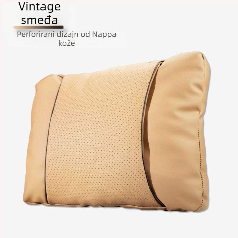 Auto jastučnica za naslon glave s Nappa kožom, punilo od cloud pamuka, univerzalna prilagodba, prilagodljivo