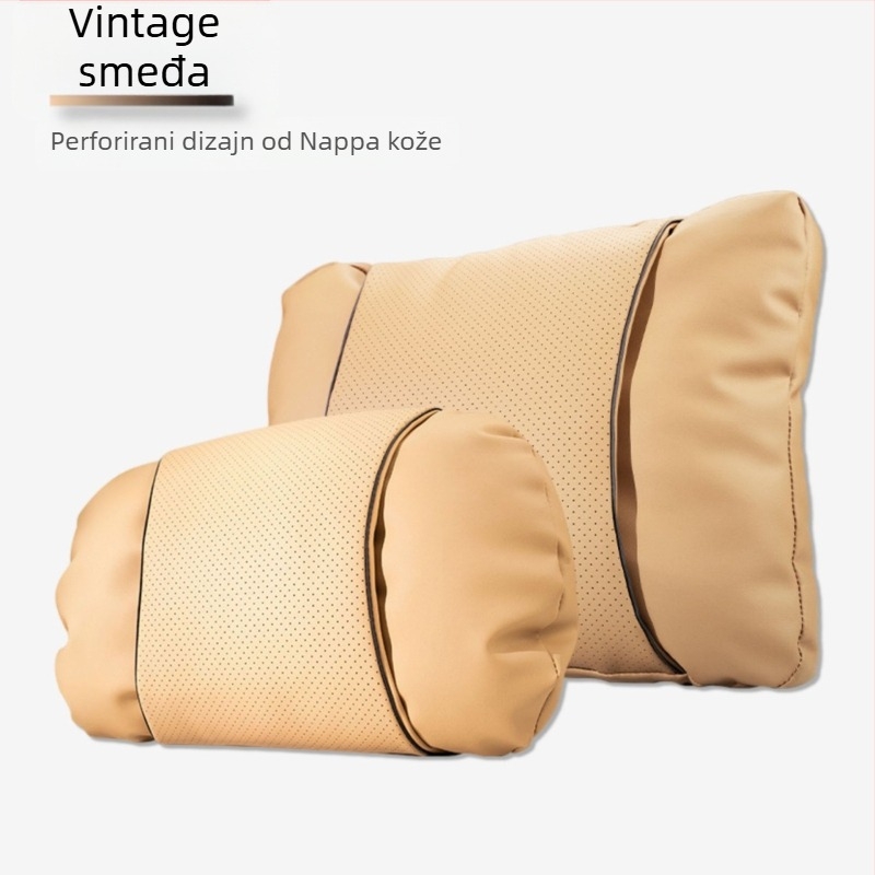 Auto jastučnica za naslon glave s Nappa kožom, punilo od cloud pamuka, univerzalna prilagodba, prilagodljivo