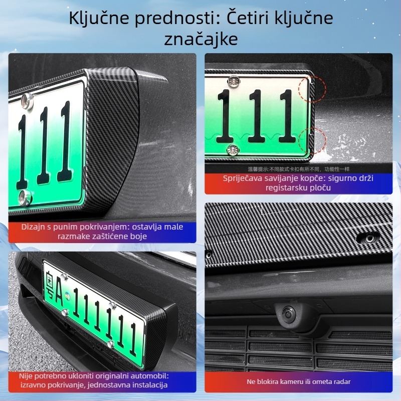 Okvir za registarsku pločicu za Tesla Model Y3/YL, dodatna oprema bez prilagodbe