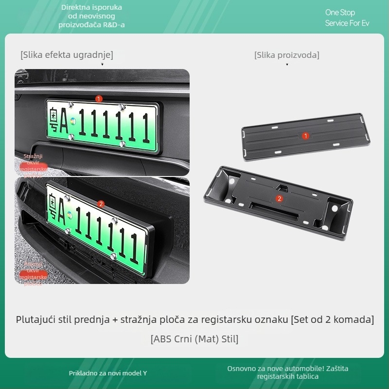Okvir za registarsku pločicu za Tesla Model Y3/YL, dodatna oprema bez prilagodbe