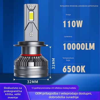 LED žarulje za automobilske farove, 55W, 12V, IP68, 5500lm, 50000h, Kompatibilno s H1/H3/H4/H7/H11/HB3/HB4/9005/9006/9012