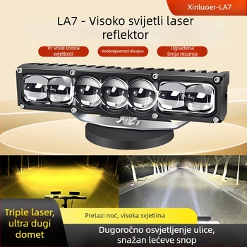 Auto LED laserski reflektor – 100W LED, 12-60V, Model LA7, Aluminijska legura, Pogodno za većinu automobila i kamiona